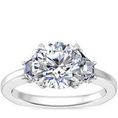 Bella Vaughan Trapezoid Three Stone Engagement Ring in Platinum (3/8 ct. tw.)